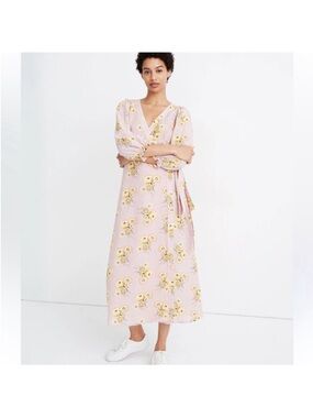 Madewell floral Wrap MIDI Dress